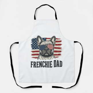 Vintage Frenchie Dad Patriottische Bulldog Shirt_1 Schort