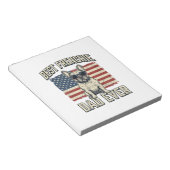 Vintage Frenchie Papa Amerikaanse Vlag Notitieblok (Schuin)