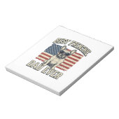 Vintage Frenchie Papa Amerikaanse Vlag Notitieblok (Linkerzijde)