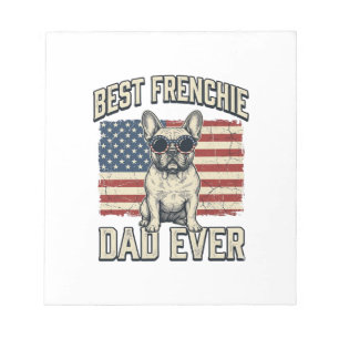 Vintage Frenchie Papa Amerikaanse Vlag Notitieblok