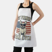 Vintage Frenchie Papa Amerikaanse Vlag Schort (Insitu)