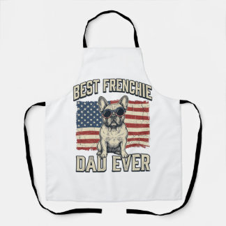 Vintage Frenchie Papa Amerikaanse Vlag Schort