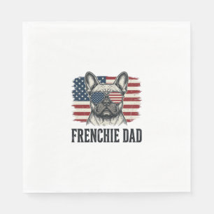 Vintage Frenchie Papa Patriottische Bulldog Shirt_ Servet