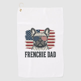 Vintage Frenchie Vader Patriottische Bulldog Shirt Golfhanddoek