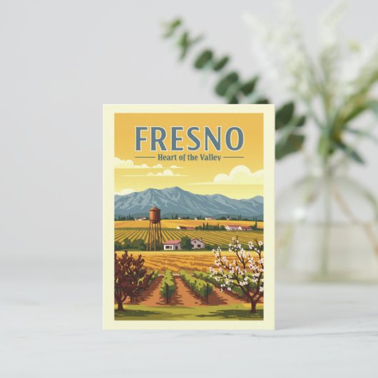 Vintage Fresno Briefkaart (Staand voorkant)