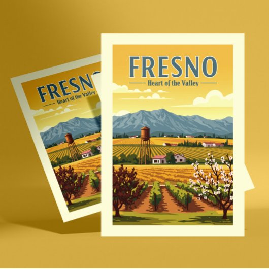 Vintage Fresno Briefkaart