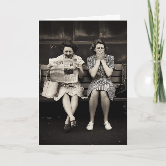 Vintage Friends Laughing Together Kaart (Voorkant)