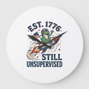 Vintage Frog Rocket Est 1776 Onbewaakt Shirt_1 Grote Klok