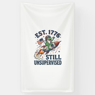 Vintage Frog Rocket Est 1776 Onbewaakt Shirt_1 Spandoek