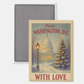 Vintage From Washington, DC With Love Christmas  Magneet (Voorkant / Achterkant)