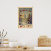 Vintage From Washington, DC With Love Christmas  Poster (Keuken)