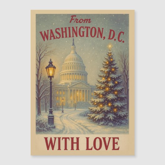 Vintage From Washington DC With Love Magnetic Card (Voorkant)