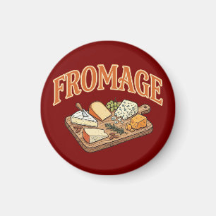 Vintage Fromage Franse Kaas Charcuterie Grafisch  Magneet