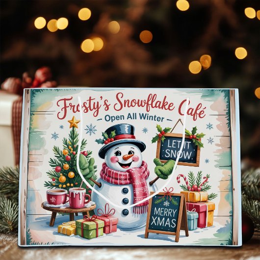 Vintage Frosty's Sneeuwvlok Cafe Groot Cadeauzakje