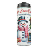 Vintage Frosty's Sneeuwvlok Cafe Thermosbeker (Voorkant)