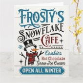 Vintage Frosty's Snowflake Café Kaart (Gele Bloem)