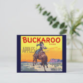 Vintage Fruit Crate Label Art, Buckaroo Apples Briefkaart (Staand voorkant)