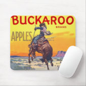 Vintage Fruit Crate Label Art, Buckaroo Apples Muismat (Met muis)