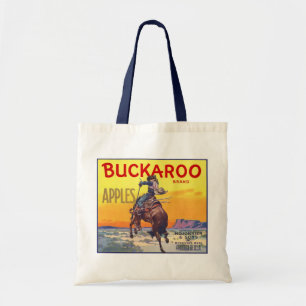 Vintage Fruit Crate Label Art, Buckaroo Apples Tote Bag
