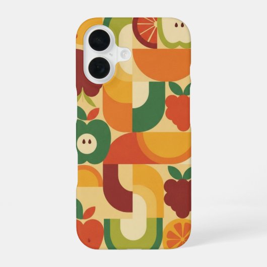 Vintage Fruit Curve iPhone 16 Hoesje (Achterkant)