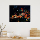 Vintage Fruit en Oesters Olieverfprint Poster (Keuken)