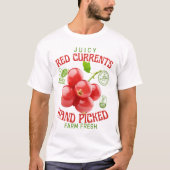 Vintage Fruit Label Red Currents  T-shirt (Voorkant)