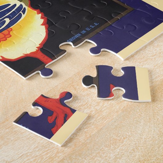 Vintage Fruitkist Label Kunst, Hi Stepper Kip Legpuzzel (Zijkant)