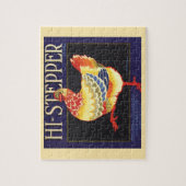 Vintage Fruitkrat Label Kunst, Hi Stepper Kip Legpuzzel (Verticaal)
