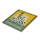 Vintage fruitkrattenlabel Art de heer Grass Aspara Tegeltje (Zijkant)