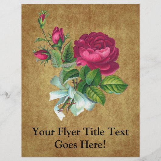 Vintage Fuchsia Roos Flyer (Voorkant)