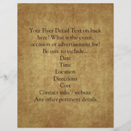 Vintage Fuchsia Roos Flyer (Achterkant)