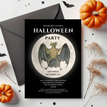Vintage Full Moon Vleermuis Halloweenfeest 