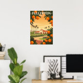 Vintage Fullerton California Poster (Thuiskantoor)