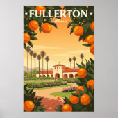 Vintage Fullerton California Poster (Voorkant)