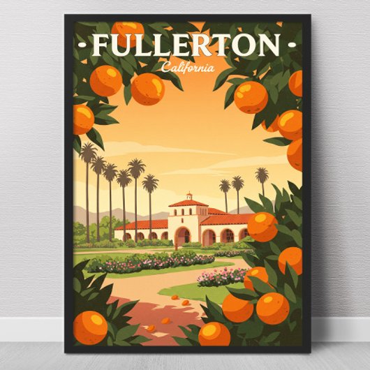 Vintage Fullerton Californië Poster