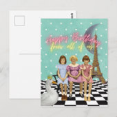 Vintage Funky Groep Verjaardagsgroeten Briefkaart (Voorkant / Achterkant)