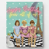 Vintage Funky Group Birthday Greetings Fotoplaat (Voorkant)