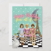 Vintage Funky Group Birthday Greetings Kaart (Voorkant)