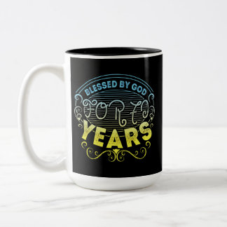 vintage Funny 70 years old saying quote Tweekleurige Koffiemok