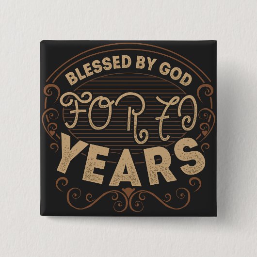 vintage Funny 70 years old saying quote Vierkante Button 5,1 Cm (Voorkant)