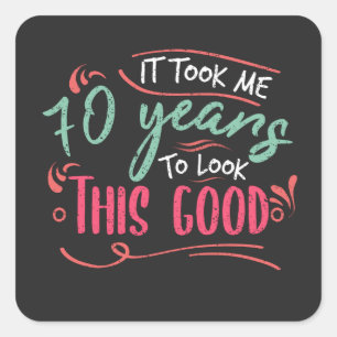 vintage Funny 70 years old saying quote Vierkante Sticker
