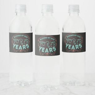 vintage Funny 70 years old saying quote Waterfles Etiket