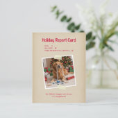 Vintage Funny Dog Photo Christmas Holiday Postcard Feestdagenkaart (Staand voorkant)