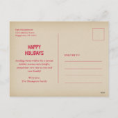 Vintage Funny Dog Photo Christmas Holiday Postcard Feestdagenkaart (Achterkant)