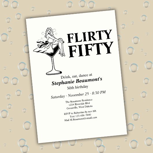 Vintage Funny Flirty Fifty Woman's 50th Birthday Kaart