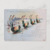 Vintage Funny Frog Skating Fail Briefkaart (Voorkant)