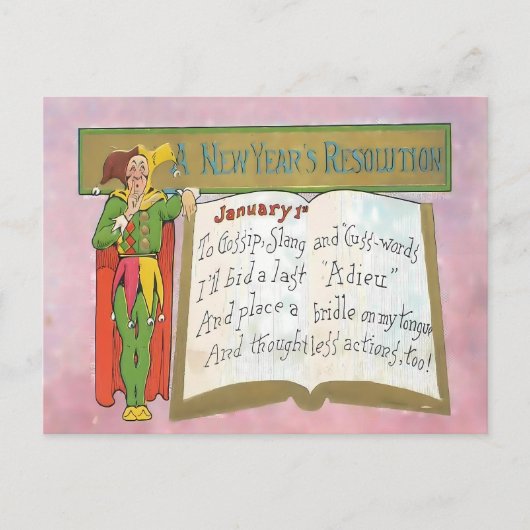 Vintage Funny New Year's Resolution Briefkaart (Voorkant)