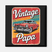 Vintage Funny Papa  Magneet (Voorkant)