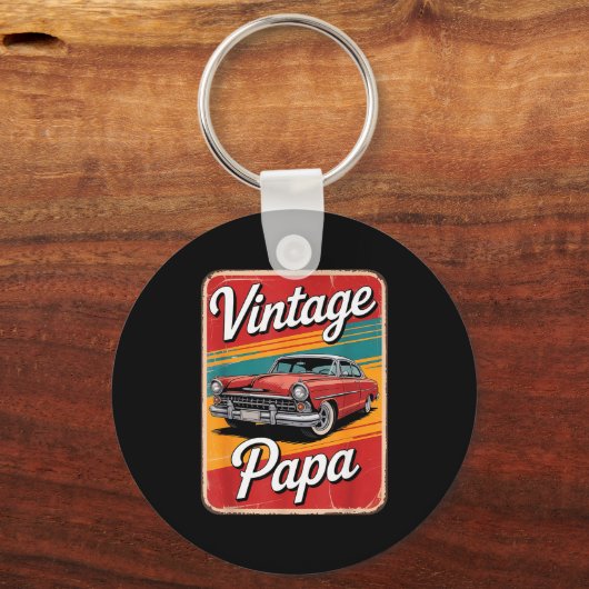 Vintage Funny Papa  Sleutelhanger (Voorkant)