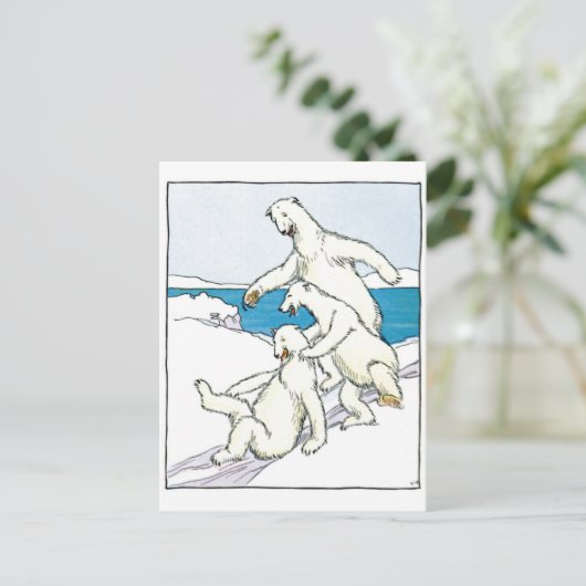 Vintage Funny Polar Beren Briefkaart (Staand voorkant)
